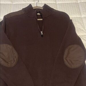 Men's Brown Half-Zip Sweater